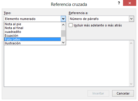 insertar referencia cruzada