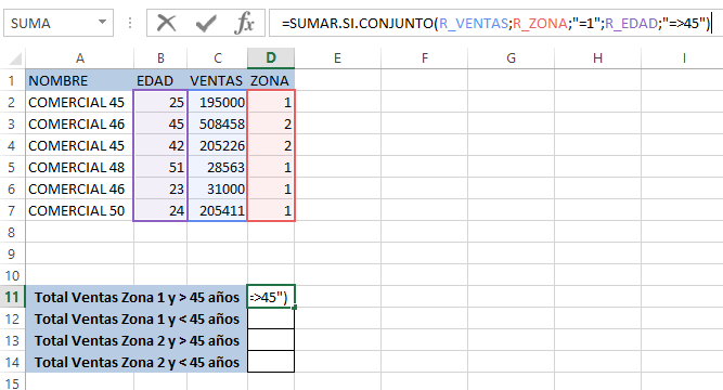 SUMAR.SI.CONJUNTO en Excel 365
